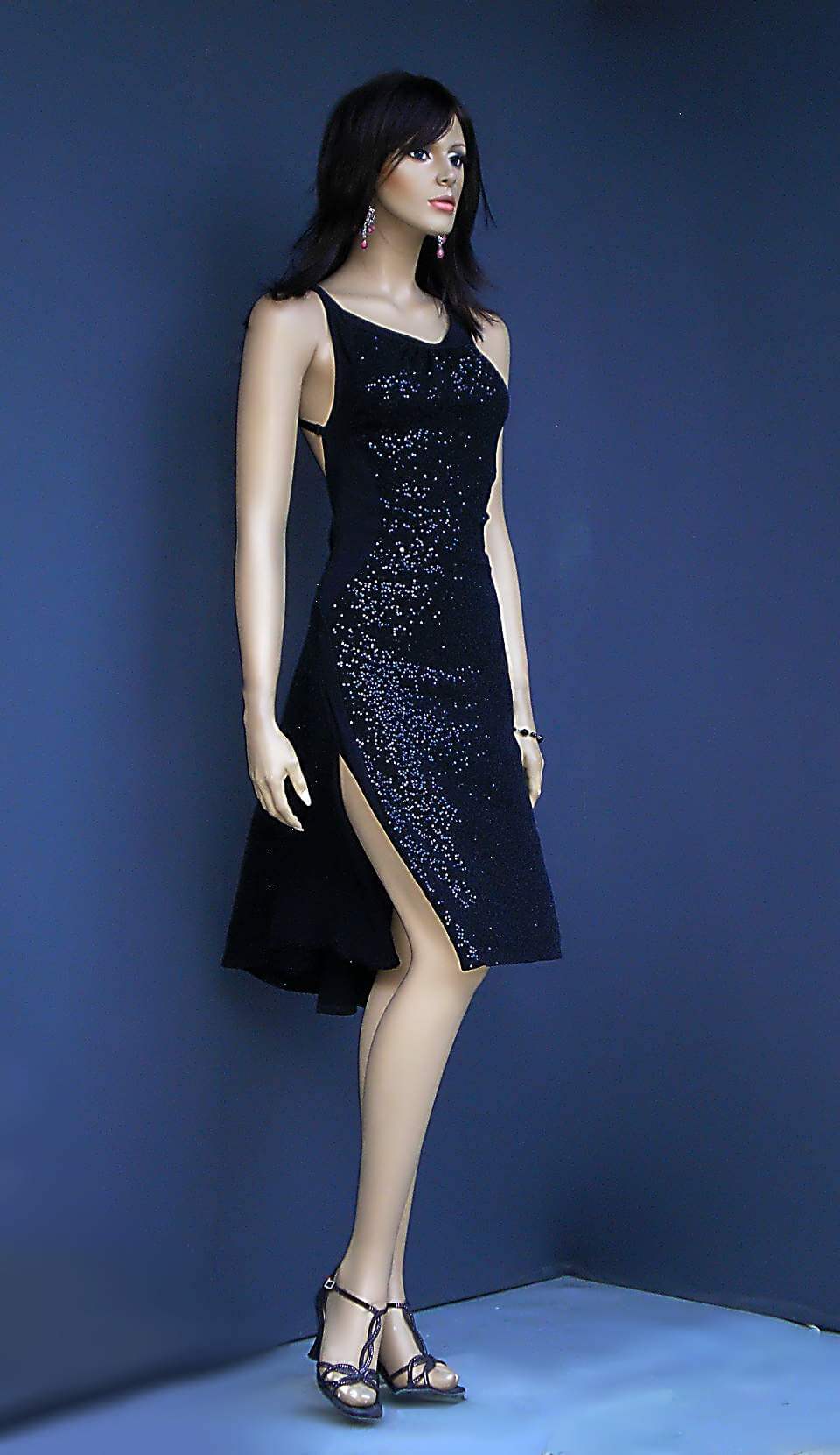 ta 113 black sequins tango dress